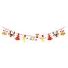 Pulling Flag Christmas Ornament Cartoon Santa Claus Party Hanging Banner Decor