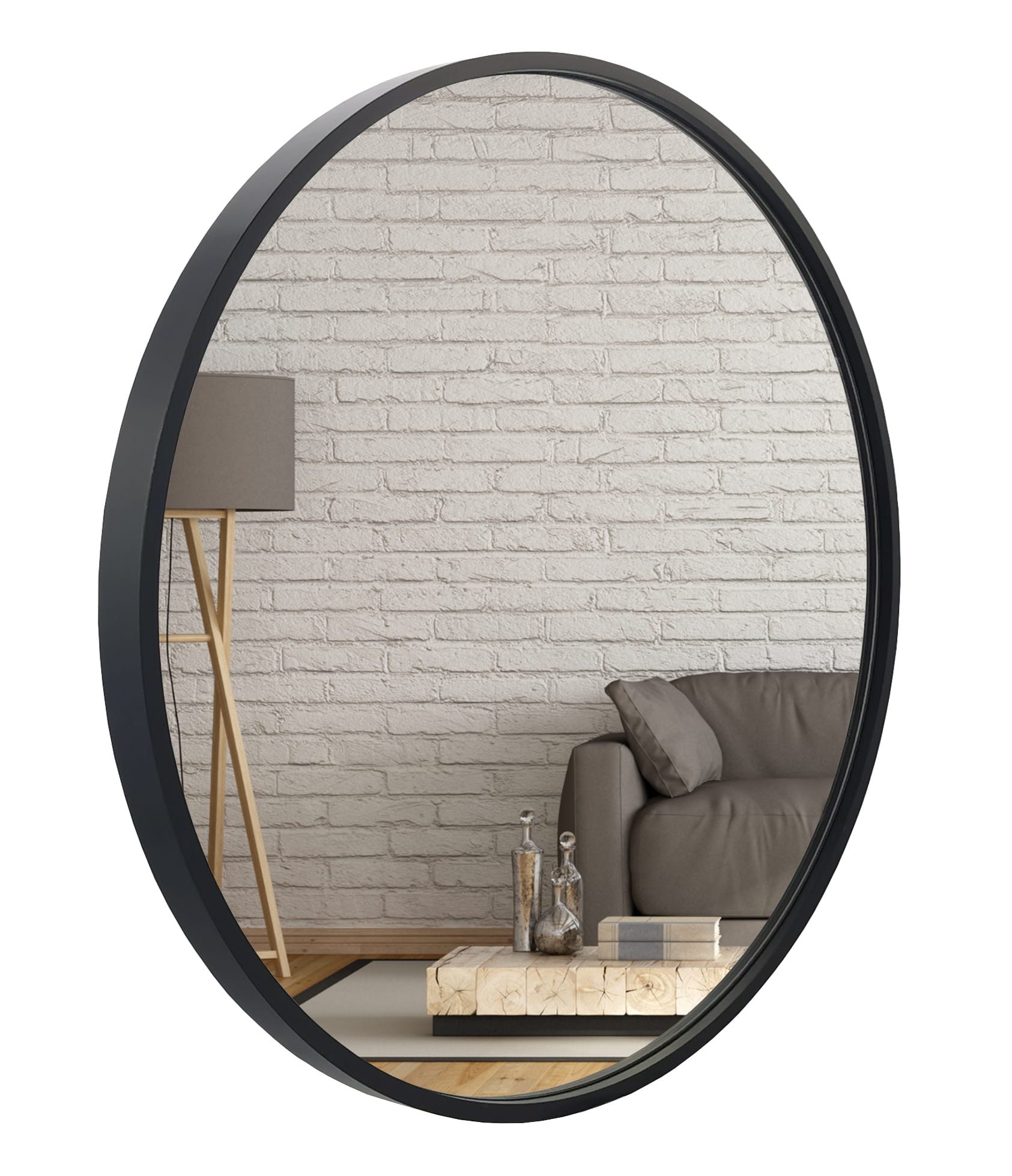 Lustra BD ART Serie - Ovale Spiegel - 80cm - Zwarte MDF Lijst - Minimalistisch Design