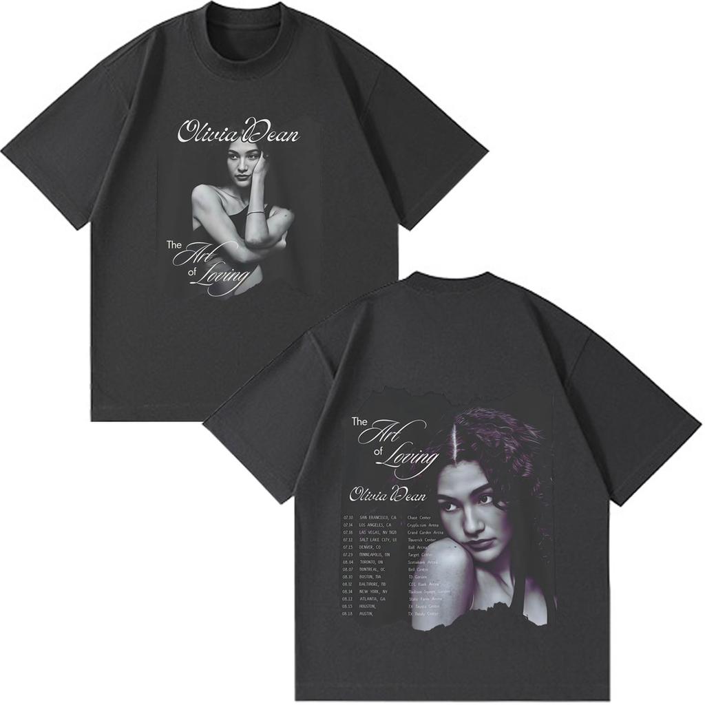 Olivia Dean Art Of Loving Tour 2026 Graphic Tshirt Unisex Unisex Vintage Tshirts Summer Shortsleeved Loose Casual Cotton Tshirts
