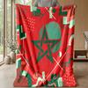 Morocco Football Printed Flannel Blanket Skin Friendly Warm Decorative Throw for Indoor Couch Bed Daily Use