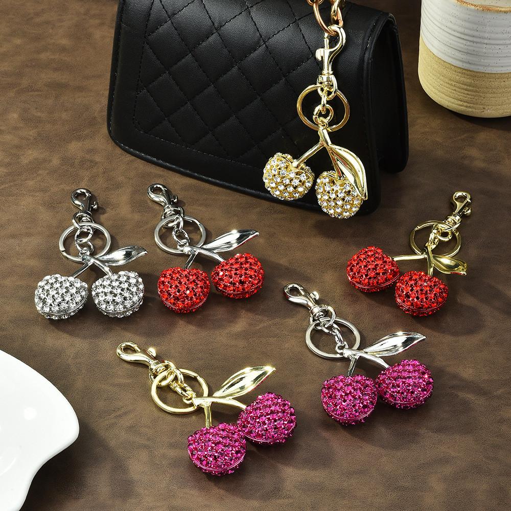 Cherry Keychain Jewelry Gift For Women With Diamond Embellishments For Fashion Accessories