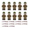Yousheng 10 Pcs 1.7" Mini WWII Soldiers Figures Model Set Military Building Block Toys with Weapons Gift for Christmas Stockings Birthday Easter