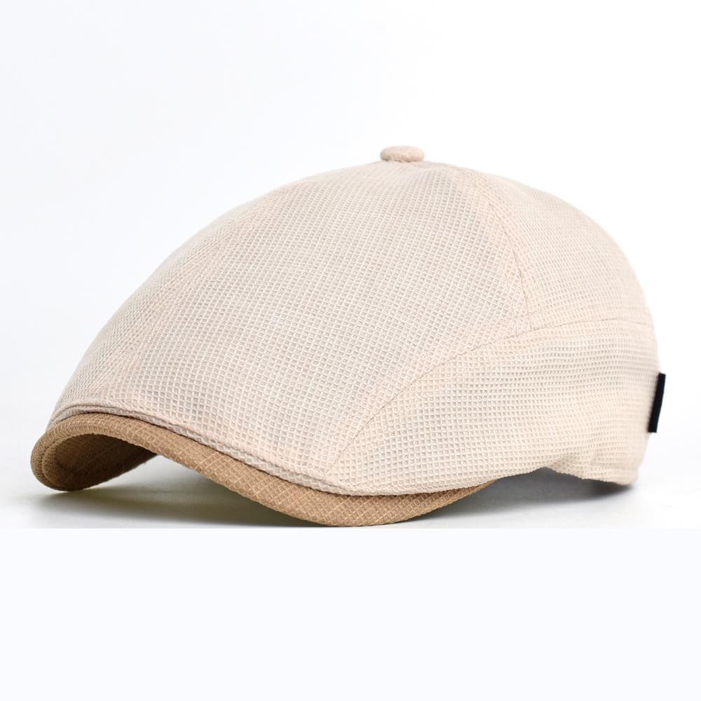 Spring Summer Breathable Mesh Newsboy Caps Men Woman Casual Beret Flat Ivy Cap Soft Solid Driving Fashion Peaked Cap Unisex
