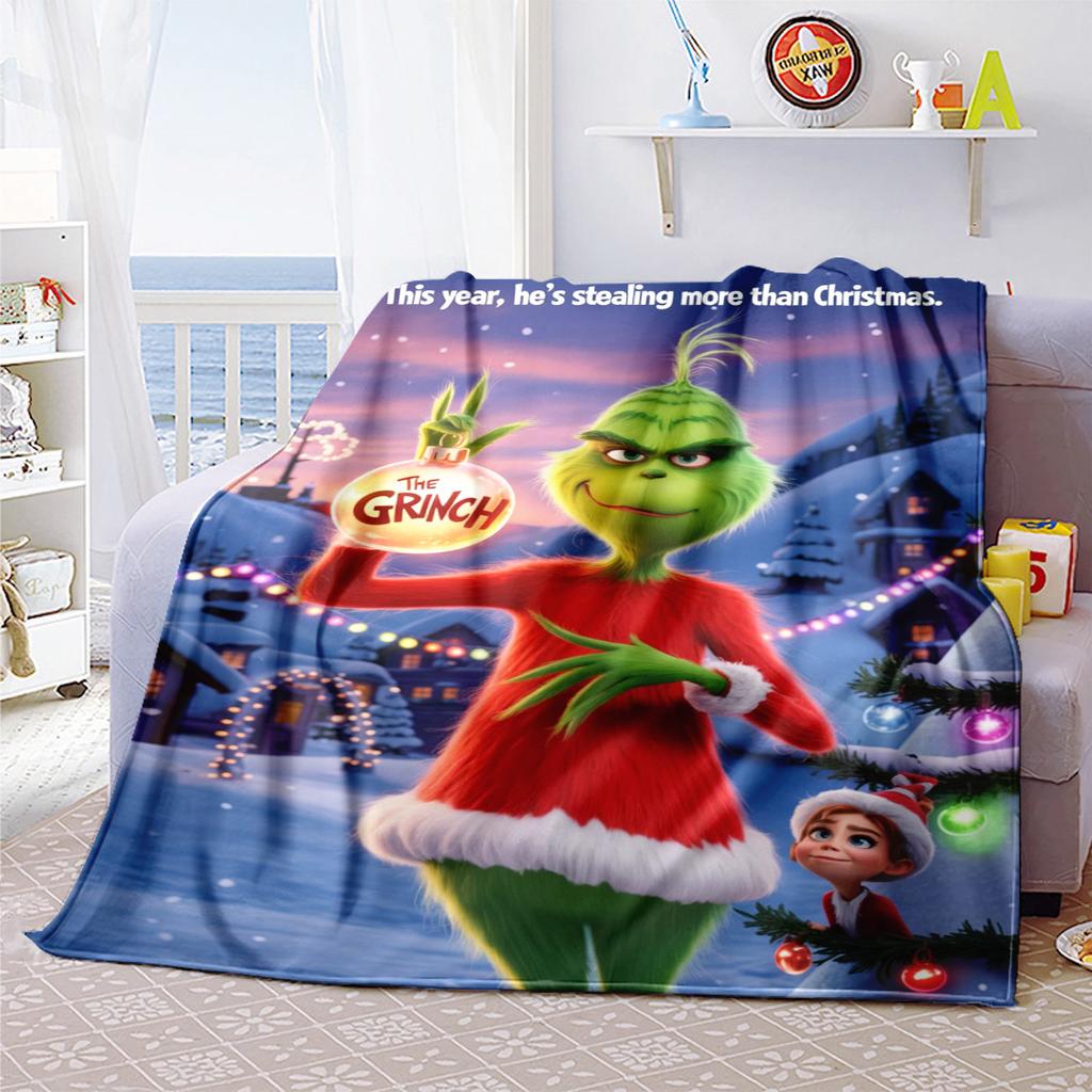 Christmas Gift Comedy Movie How the Grinch Stole Christmas blanket home warming, four season bed decoration sofa cover flannel throwing blanket K14