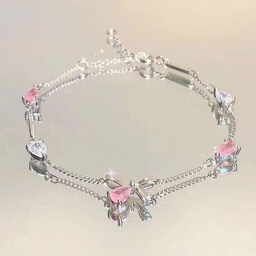 Fashion 4-piece love bracelet set, fashionable light luxury high-end niche jewelry