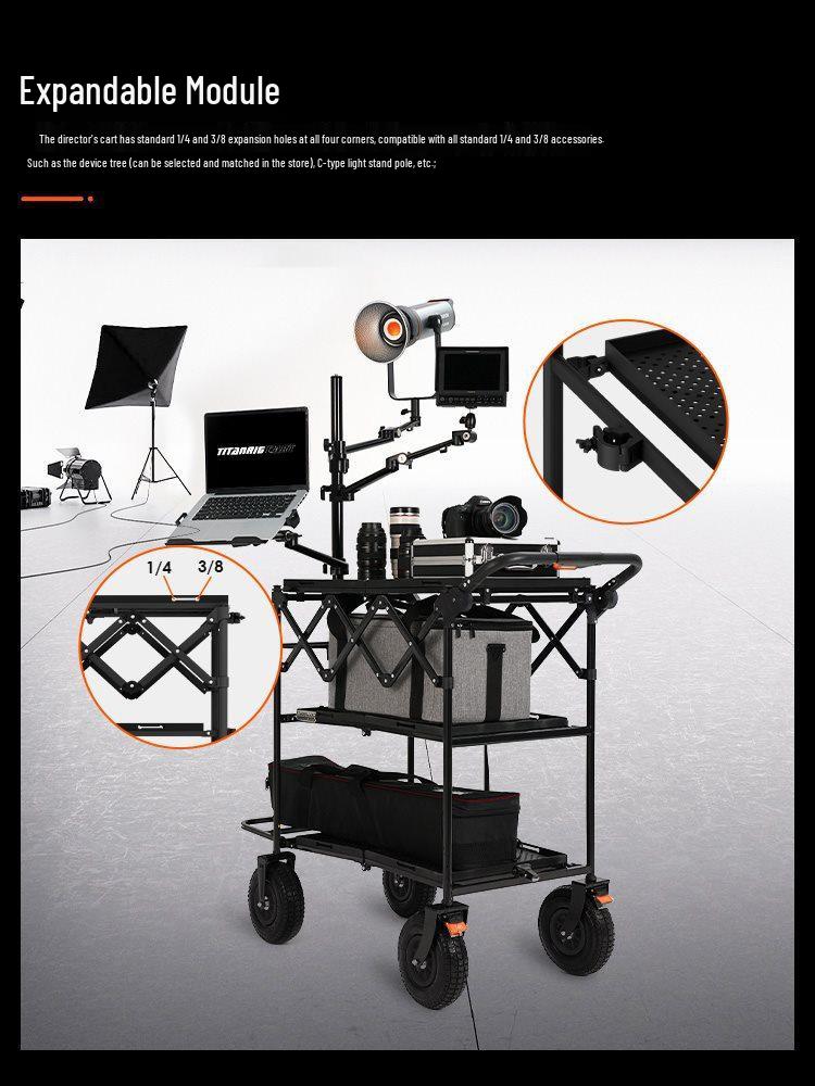 Outdoor Folding Photography Equipment Storage Cart