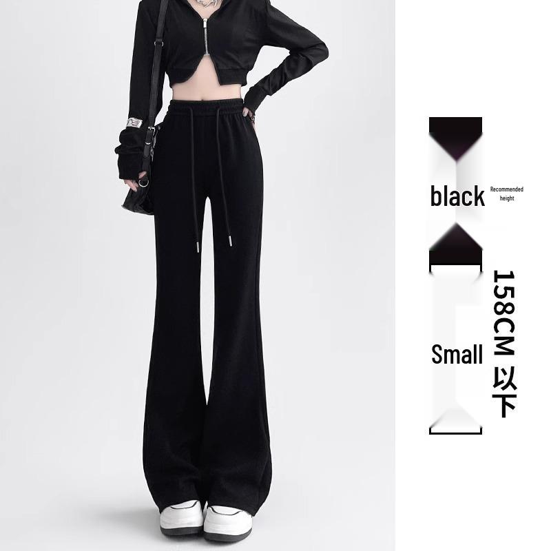 

Микро-клеш спортивные брюки с высокой посадкой и кулиской для миниатюрных женщин - Универсальный приталенный крой для весны/осени L (111-120 lbs)