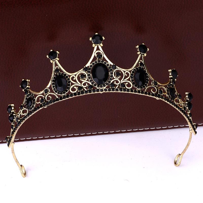 Retro Crown Baroque Bride Crown Tiara Princess Stage Performance Headband Birthday Girl Tiara Hair Accessories