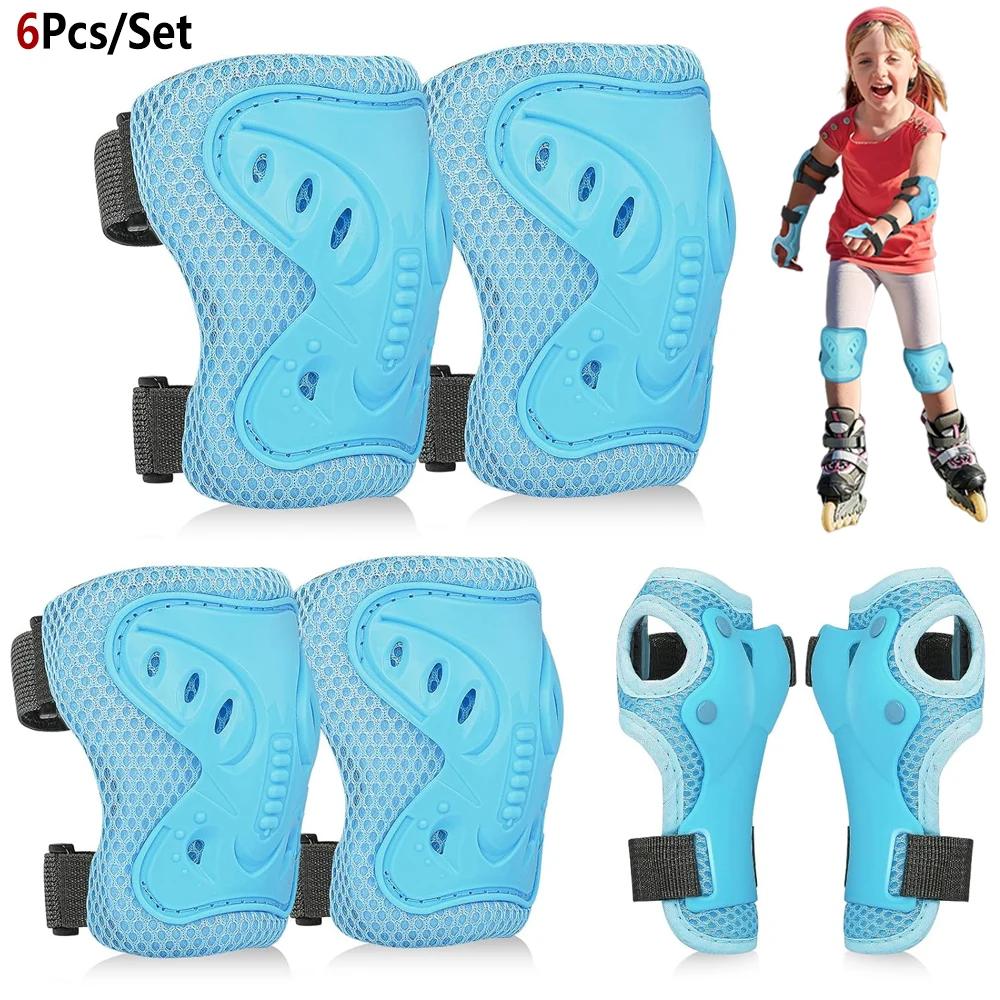 

6Pcs/Set Kids 3-10 Years Knee Elbow Pads Protective Gear For Roller Skates Cycling Bike Skateboard Inline Scooter Riding Sports