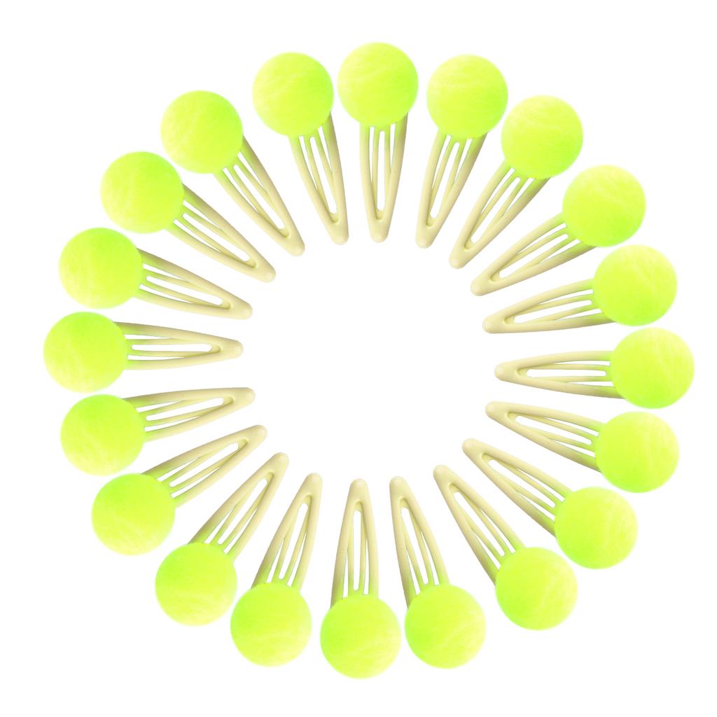 20 Stück Süßigkeiten Bunte Pompon Haarspangen Gefütterte Schnappspangen Kleine Süße Puffige Haarball-Haarspangen Fuzzy Pompoms Haarschmuck Kind