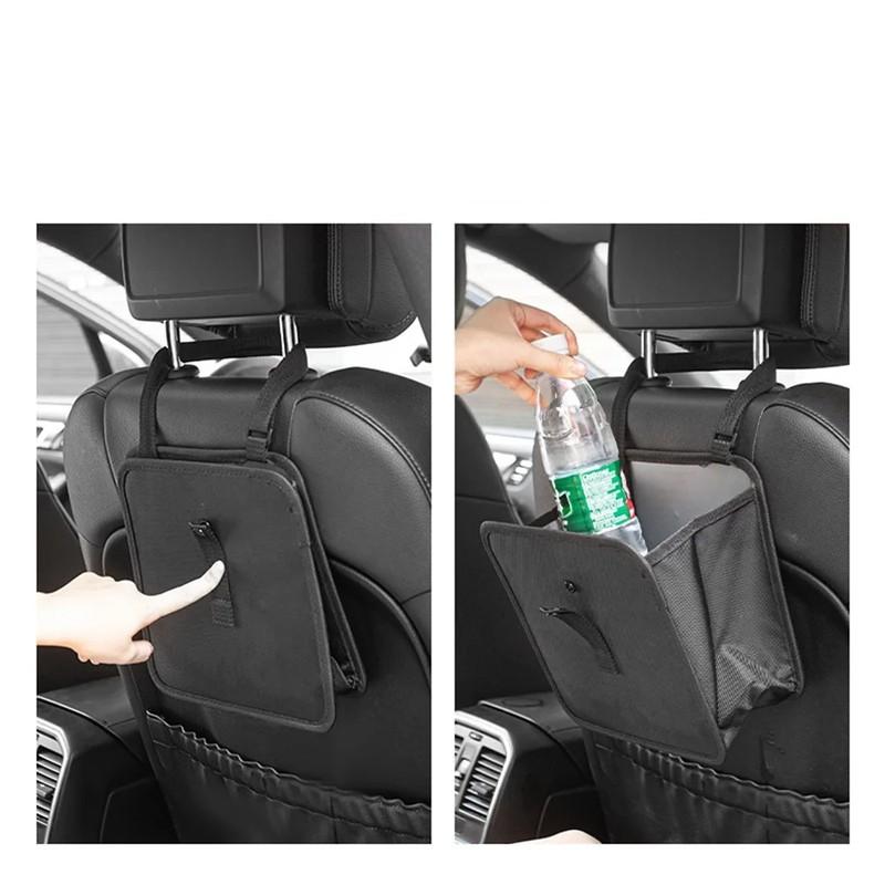 Folding Portable Multifunctional Seat Back Hanging Storage Bag Waterproof Car Trash Can