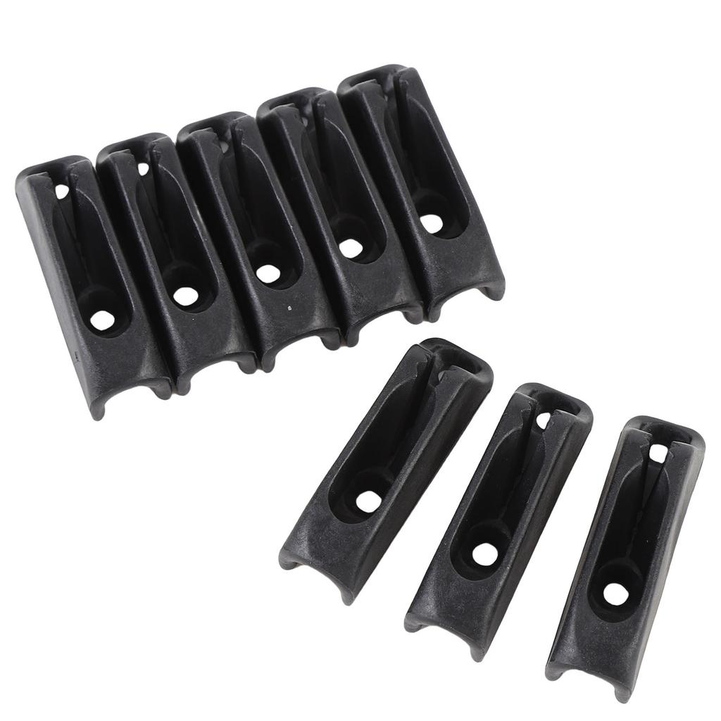 8PCS Kayak Cleat Quick Grip Black High Strength Nylon Self Lock Rope Cleat for Canoe Inflatable Boat Dinghy Yacht
