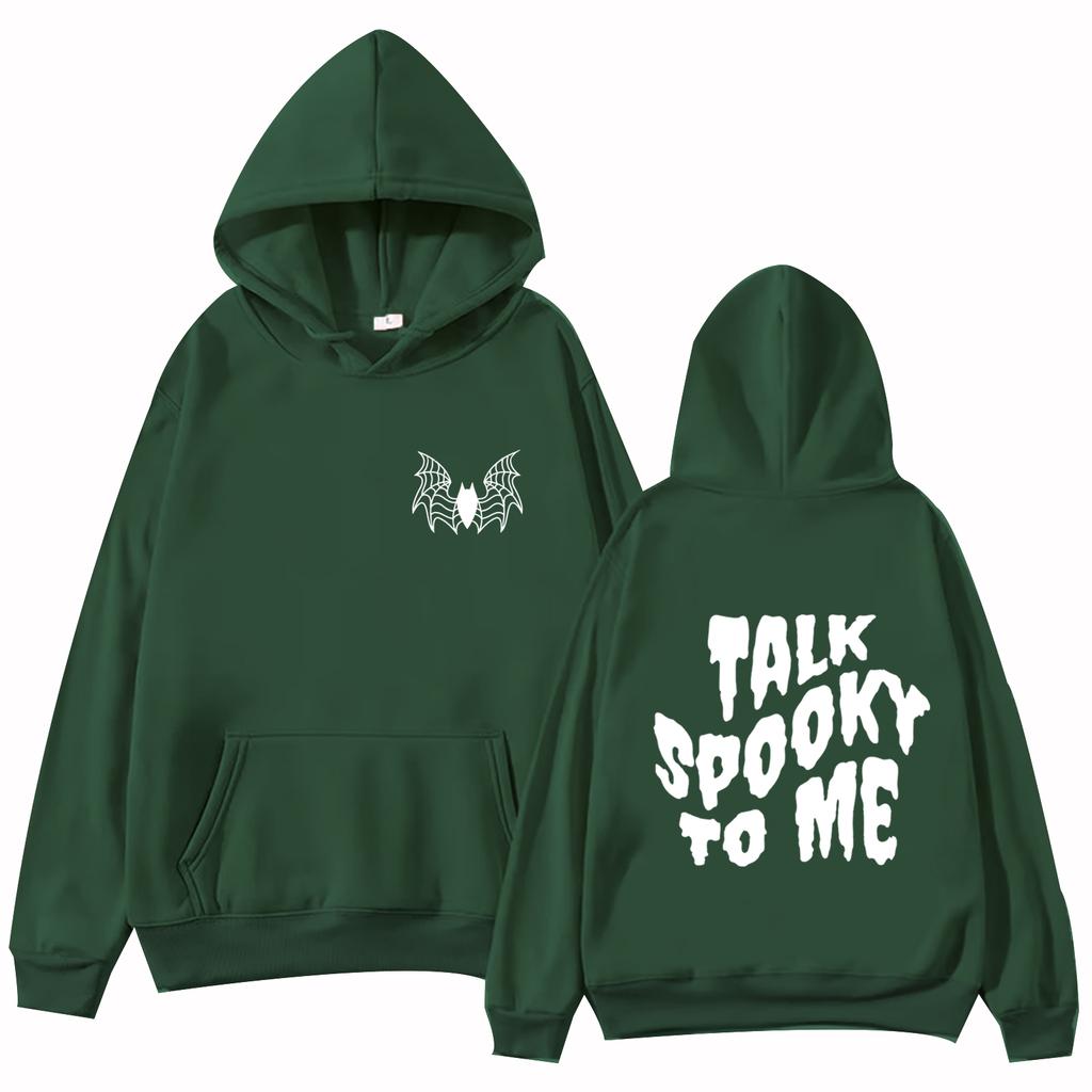 Talk Spooky To Me Halloween Spooky Hoodie Women and Man Printing Spring and Summer Halloween Party Casual Long Sleeve