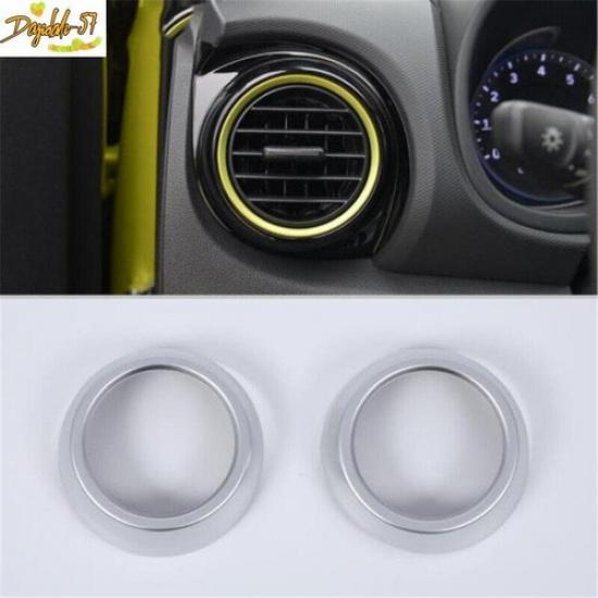 Silver 2PCS Front Side Air Vent Outlet Cover Trim Fit For Hyundai Kona 2018-