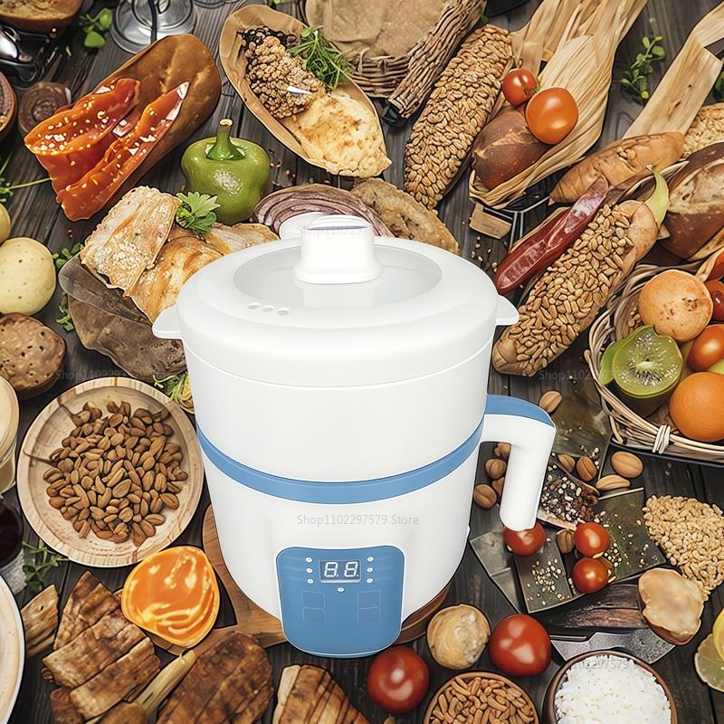 Pentola Elettrica per 1-2 Persone Antiaderente Multifunzionale Cuociriso Zuppa Stufato Uova Elettrodomestico da Cucina
