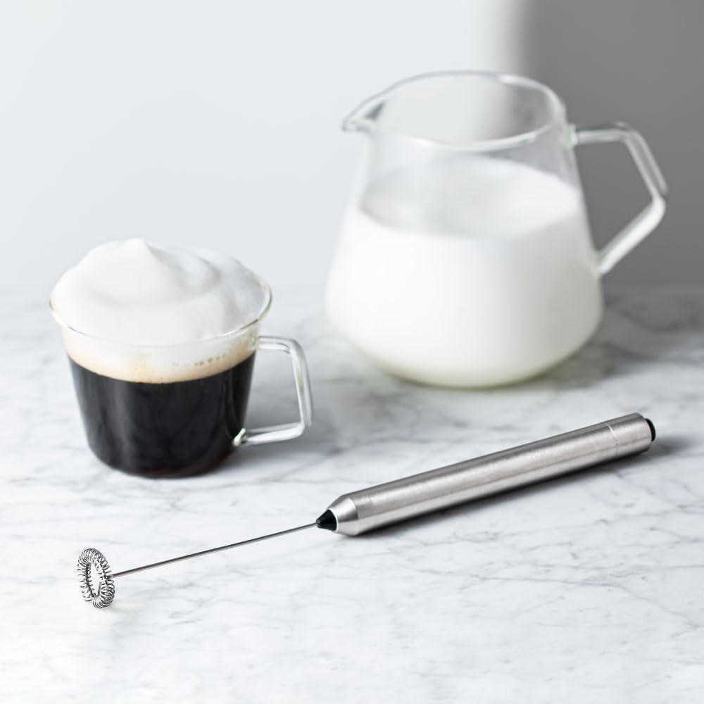 &NE Nikii Cafe Milk Frother, 2.5cm Diameter x 25cm Length, Stainless Steel, Electric Milk Frother for Milk, Creamer, and Latte Art, Compact, NIM-353