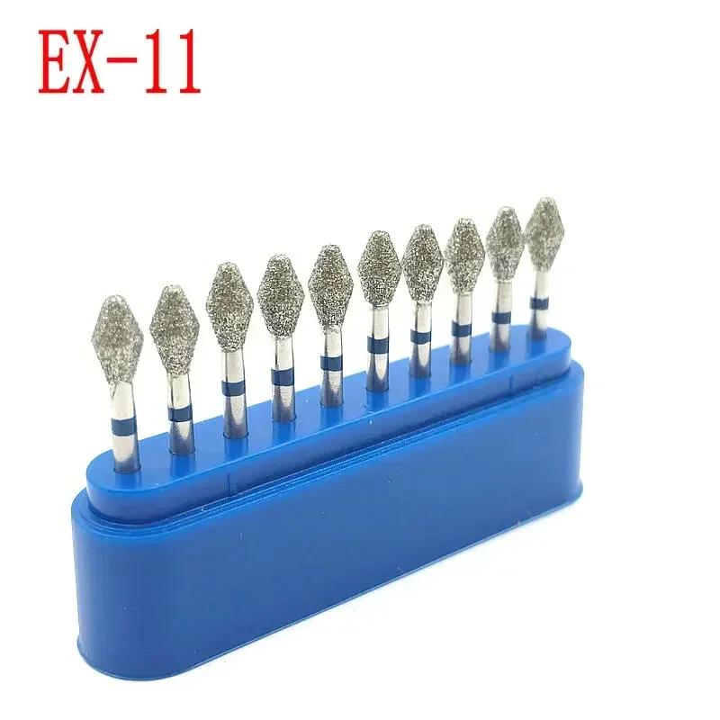 10pcs/box Dental Diamond Burs Drill FG Diamond 1.6mm Shank for High Speed Handpiece Burs