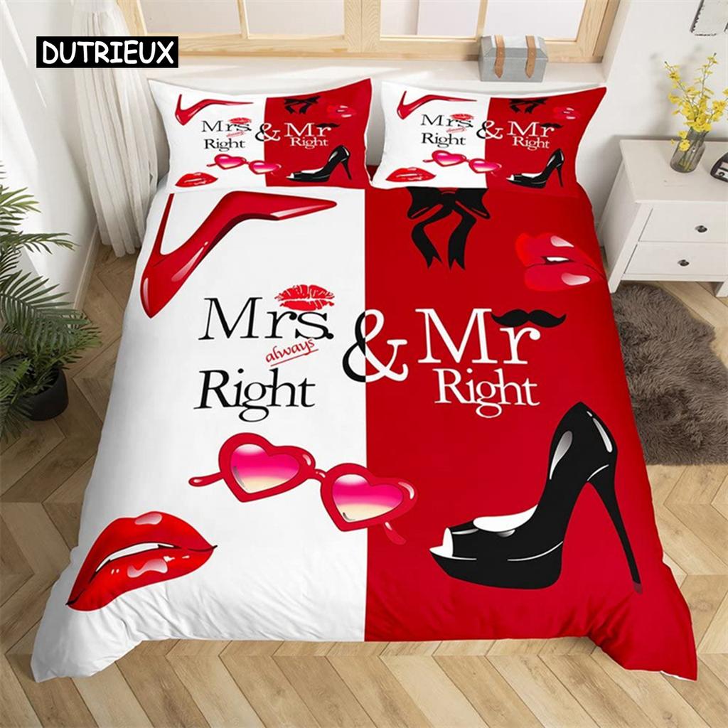 Flower Butterfly High Heels Duvet Cover King Fantasy Glitter Quilt Cover Polyester Romantic Theme Bedding Set Valentine Day Gift