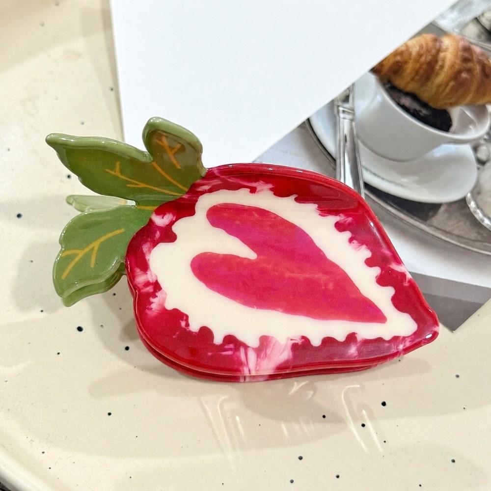 Dragon Fruit Design Fruit Print Hair Claw Strawberry Shark Hair Clip Sweet Hair Claw Daily Wear