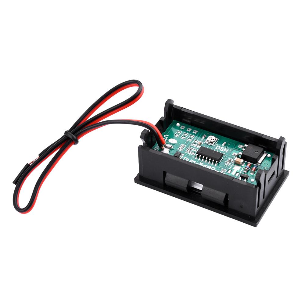 DC 5-120V Mini Voltmeter Blue LED Digital Display Panel Voltage Meter 2 Wire 3-Digit 0.56 Inch for Motorcycle Battery Monitor