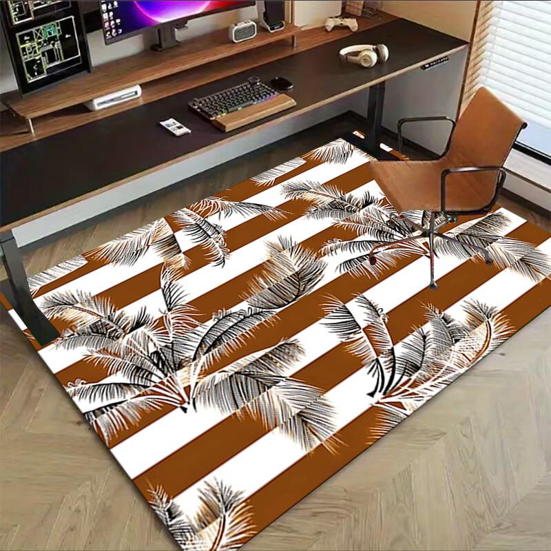 1PC Palm Leaves Stripes Anti-slip carpet, suitable for Office, bedroomand playrooms. It can also be used as a sofa footrest cover-W16