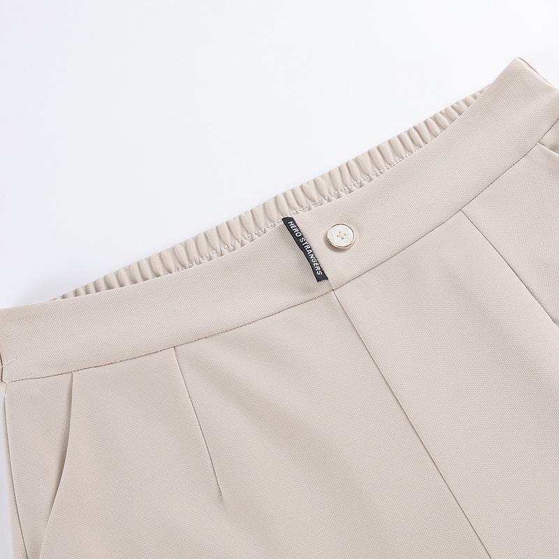 Spring Elastic Waist Straight-Leg Pants for Middle-Aged Women - Casual and Stylish