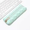 Diamond Lattice PU Leather Large Capacity Pencil Case - Stylish Student Stationery Organizer