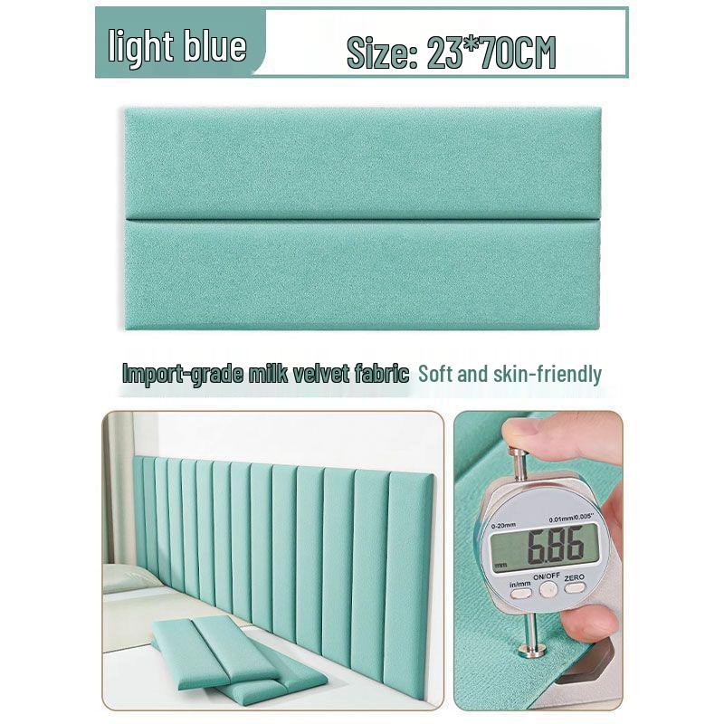 Tatami Padded Headboard: Soft, Anti-collision, Self-adhesive, Waterproof Wallpaper for Children's Room Wall.