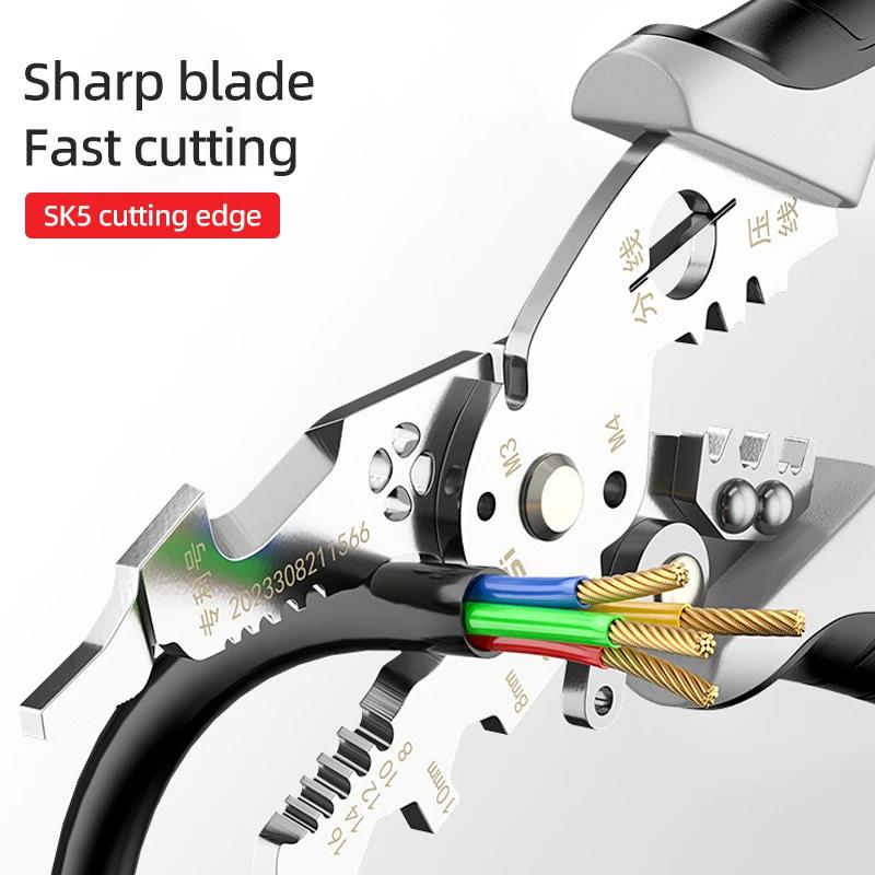 YLONDAO Wire Strippers Crimping Pliers Adjustable Automatic Wire Stripper Cutting Plier Terminal Crimping Wire Repair Tools