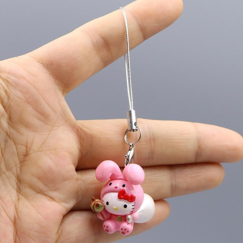 kawaii Hello Kitty Toy Pendant Cute Cat Phone Case Decorative Necklace Pendant Kawaii Women Accessories Festival Gifts