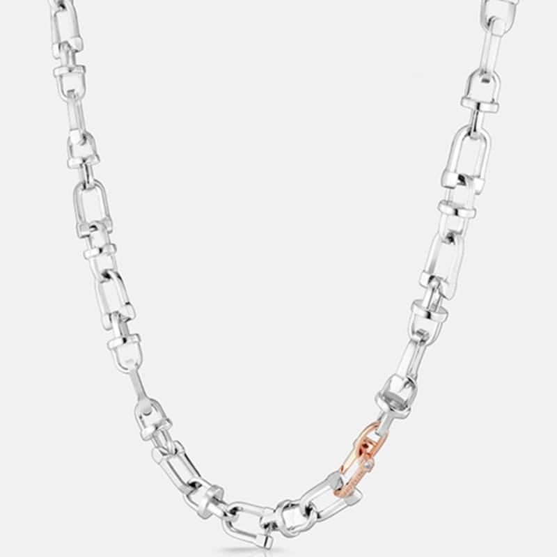 

METROCITY JEWELRY Link Sterling Silver Combination Necklace A241SN1153CPA 60cm