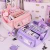 Pencil Case, Large Capacity Multi‑layer Zipper Pencil Pouch, Girlish Heart Portable Pen Bag for Elementary Students Teens Girls Women