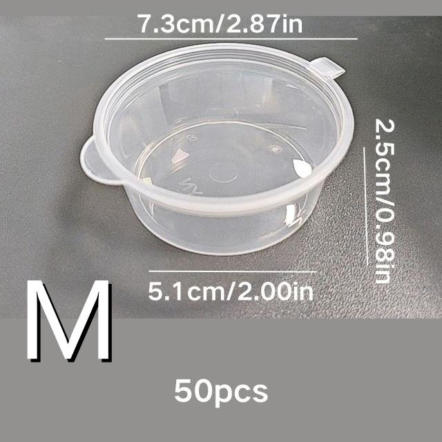 50pcs Disposable Seasoning Cups Clear Leak-proof Condiment Containers  with Lids for Sauce Yogurt Portable Travel Party Supplies