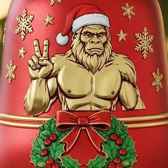 Big Foot Christmas Bell Ornament Metal Bell Christmas Tree Hanging Pendant Holiday Stocking Stuffers Gifts for Big Foot Lovers