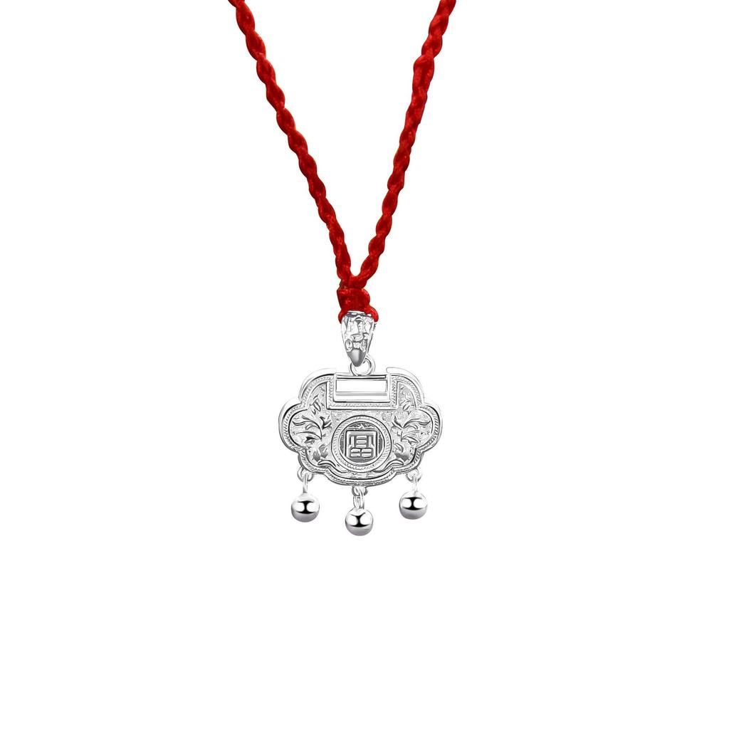 990 Sterling Silver Lucky Lock Pendant Necklace for Girls - Elegant, Durable, and Perfect Birthday Gift
