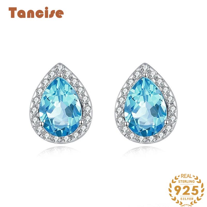 

Танциз стерлингового серебра 925 пробы топаз циркон серьги серьги-капли для женщин подарки на свадьбу