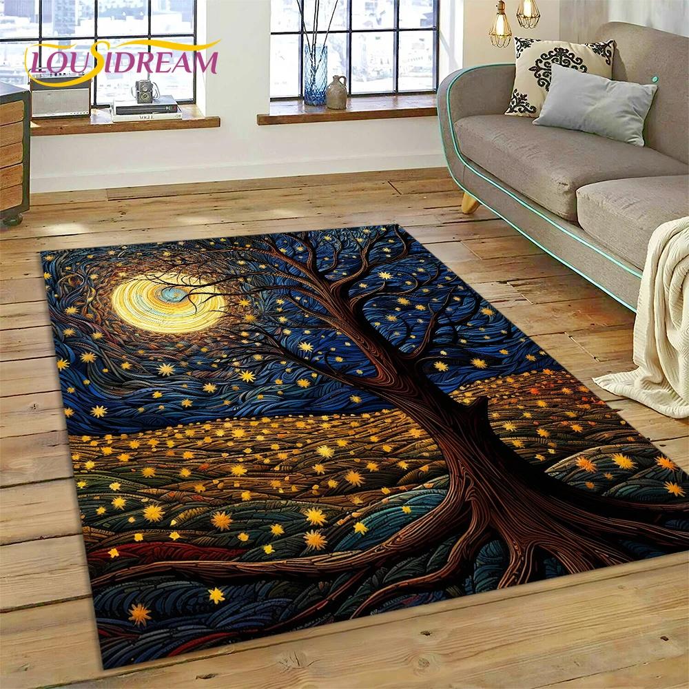 Tree of Life Nature Viking Yggdrasil Norse Carpet Rug for Bedroom Living Room Home Sofa Decoration,Child Large Decor Floor Mat