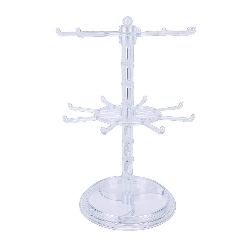 2 Tier Rotating Jewelry Display Stand Necklace Bracelet Ear s  s Watches Keychains Holder   Acrylic Jewelry  