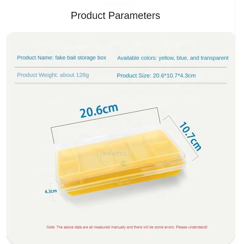HOWELL 11 Grid Double-Sided ABS Fishing Lure Box 20.6*10.7*4.3cm Tackle Accessory for Lake and River Storage