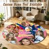 Round Rug Custom NameRoxy Dekker Pattern Non Slip Carpet Home Floor Decor