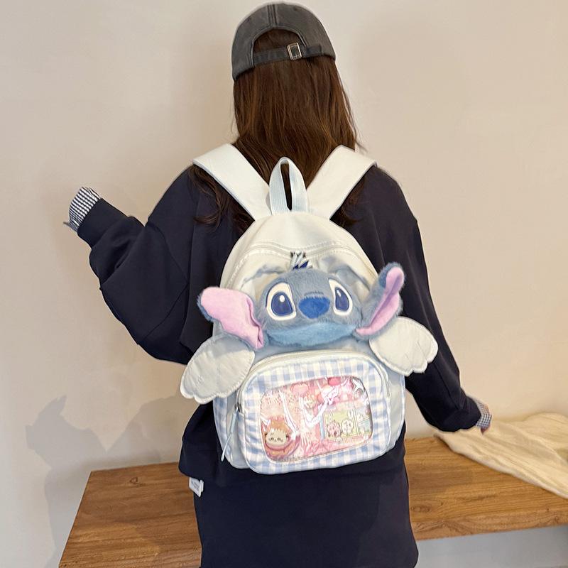 Schoolbag Japanese sweet plush Stitch cartoon doll double shoulder back small junior high school student schoolbag versatile large capacity backpack