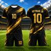 2026 Dětská tepláková souprava Brazilští fanoušci Neymar Č. 10 Potisk Tričko+Kraťasy Sety Fotbalový dres Oblek Sportovní Dětské/Dospělé oblečení