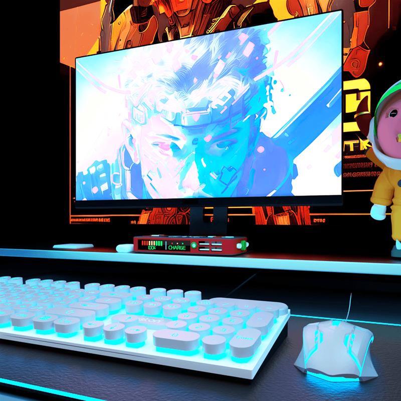 Youshi Punk Retro Backlit Mechanical Keyboard and Mouse Combo