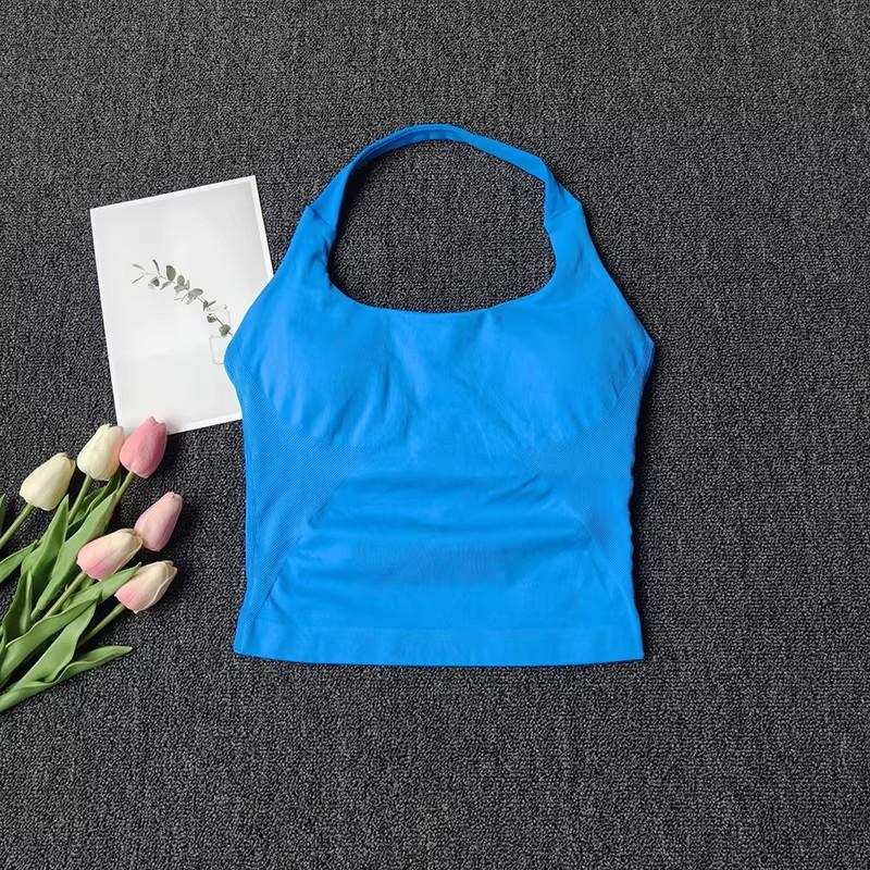 Women's Square Neck Deep Open Back Halter Bralette - Thick Straps, Slim-Fit, Removable Pads, Outerwear-Friendly