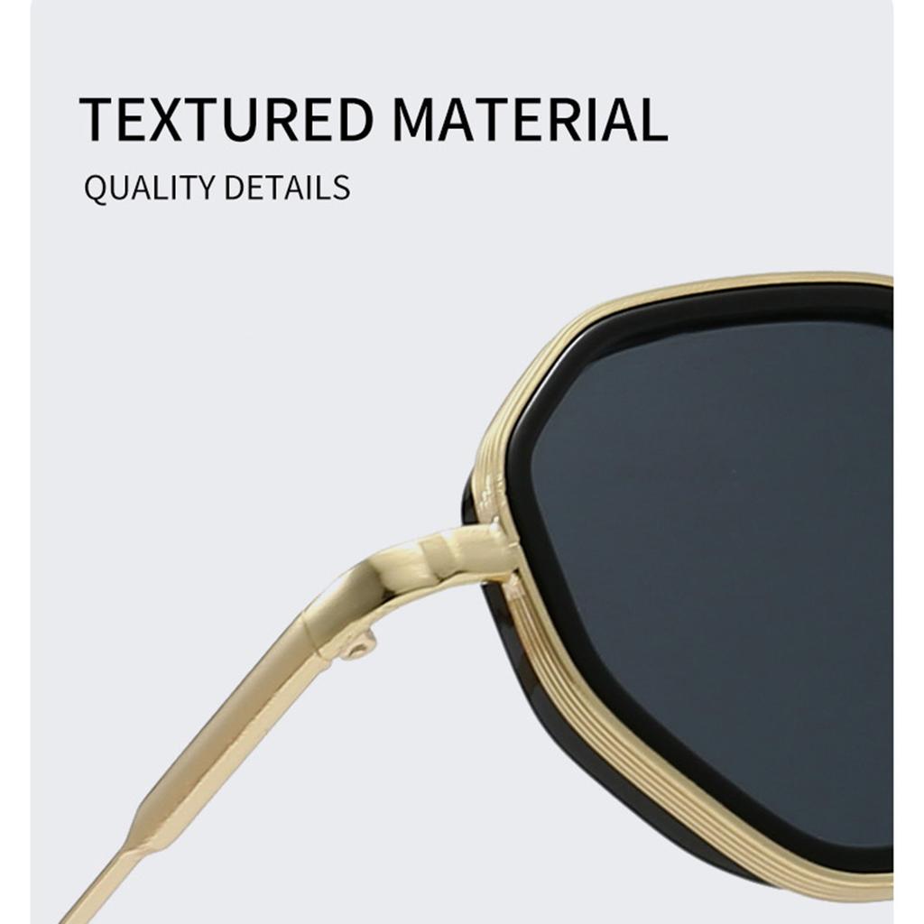 New Metal Polygon Trendy Sunglasses, Men's High-end Sunglasses, UV Resistant and Sunscreen