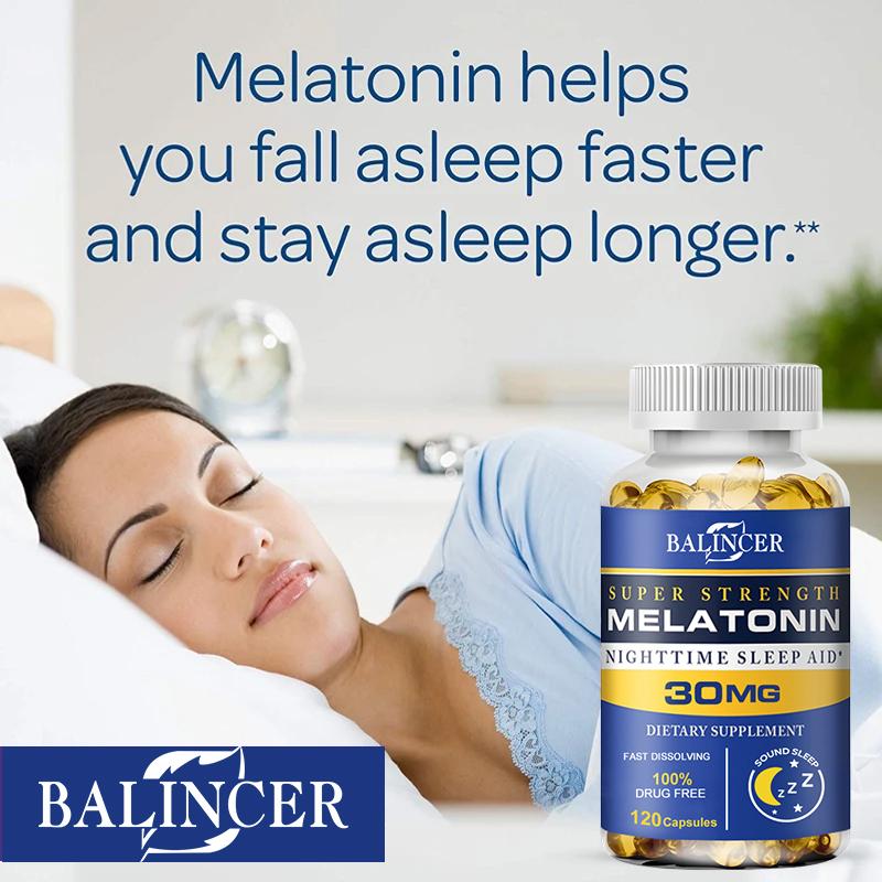BALINCER Melatonin 30mg Nighttime Sleep Aid Dietary Supplement, 120 Capsules