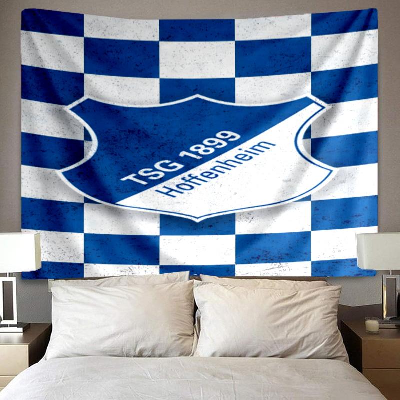 Hoffen-heim Wappen bedruckte Wandteppich, Stoff Wandteppich Wandbehang Dekoration für Schlafzimmer, Wohnzimmer, Studentenwohnheim Heimparty Fan Geschenke