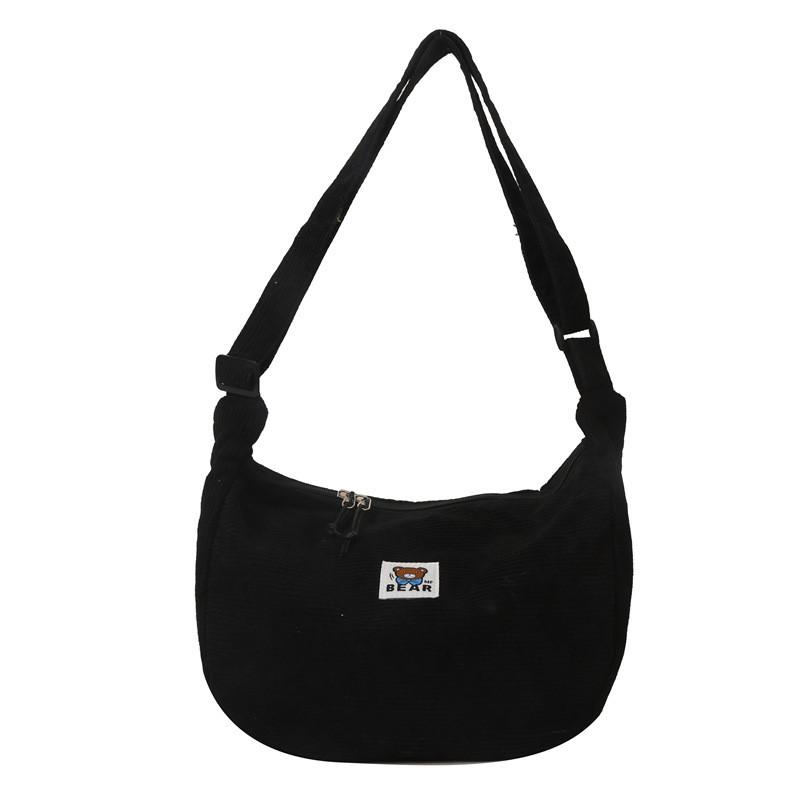 Dango Bag Women Casual Corduroy Large Capacity Shoulder Bag For Daily Use