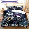 3pcs Custom Name Cartoon Murder Drones Bedding Set Duvet Cover Closure Includes 1 Duvet Cover & 2 Pillowcases for All Seasons Bedroom Decor