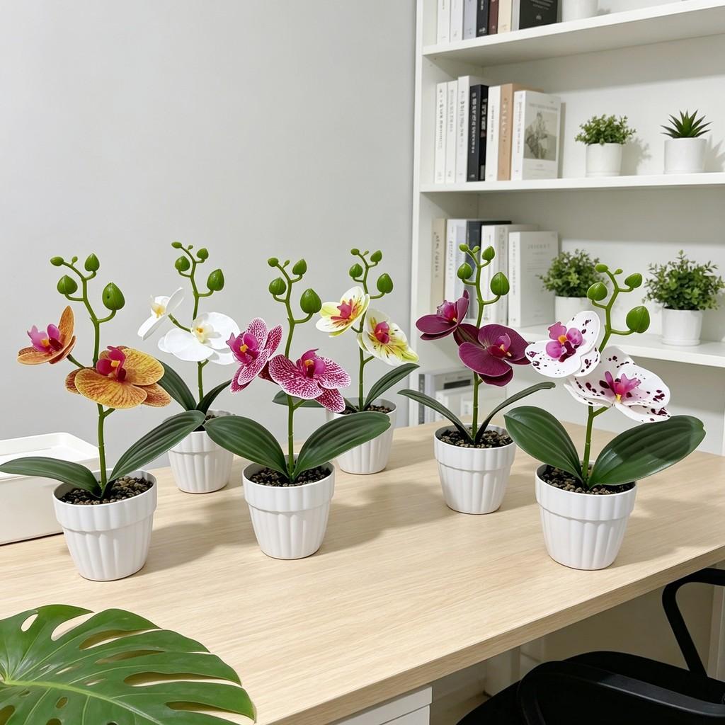 Butterfly Orchid Artificial Flower Pot With Realistic 3d Printing For Home Decor And Photography